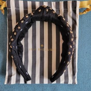 Lele Sadoughi Black Silk Stars headband